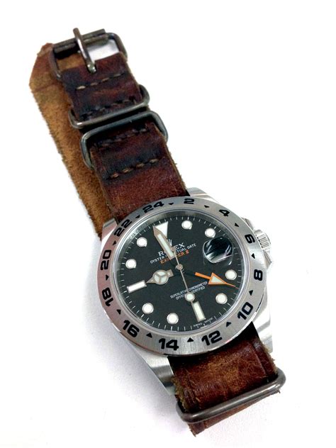 explorer ii rolex leather strap|rolex explorer ii rubber strap.